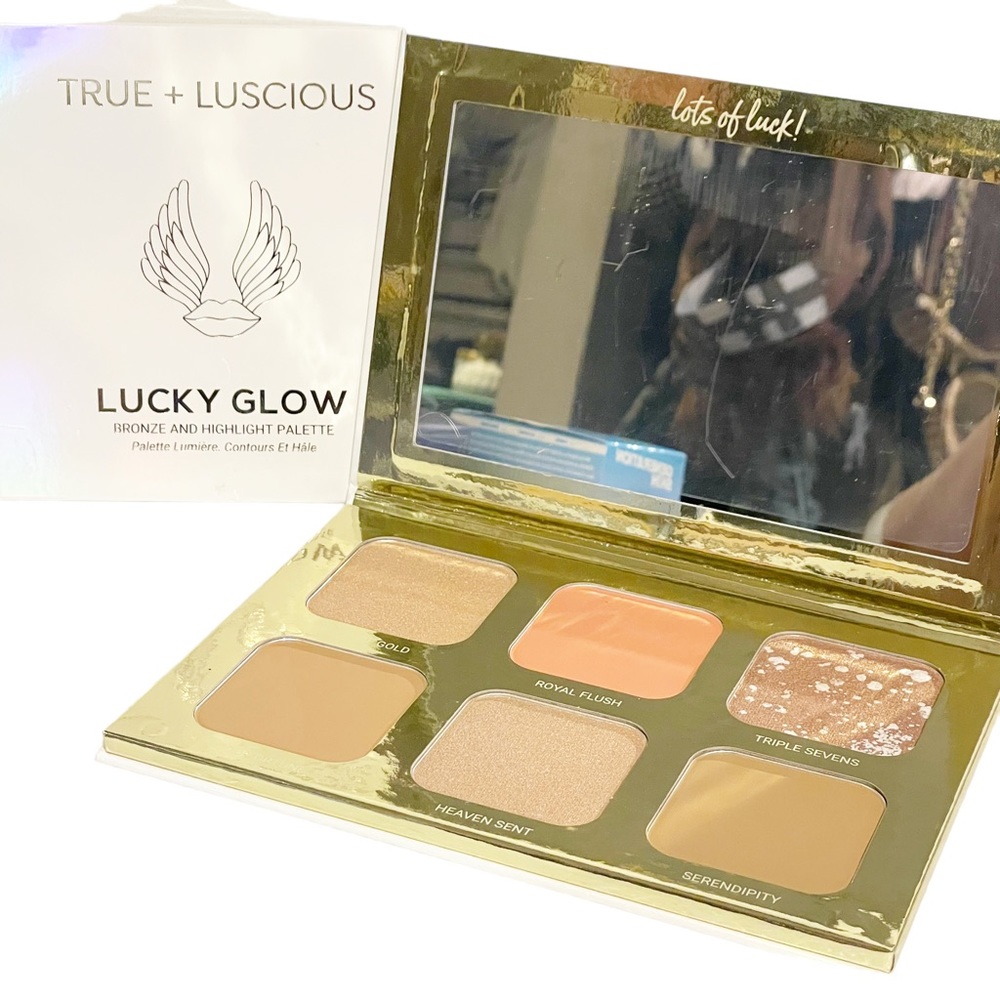 True + Luscious Lucky Glow Bronze and Highlight Palette Full Size 6 Shadows NEW